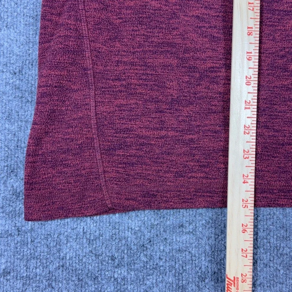 Eddie Bauer Mens XL Quarter Zip Pullover Fleece Burgundy Heather Chest Pocket